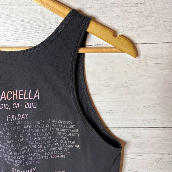 Coachella Tank Top Womens Size Small Gray Indio CA 2018 Lineup Rainbow Sunset - Picture 12 of 14